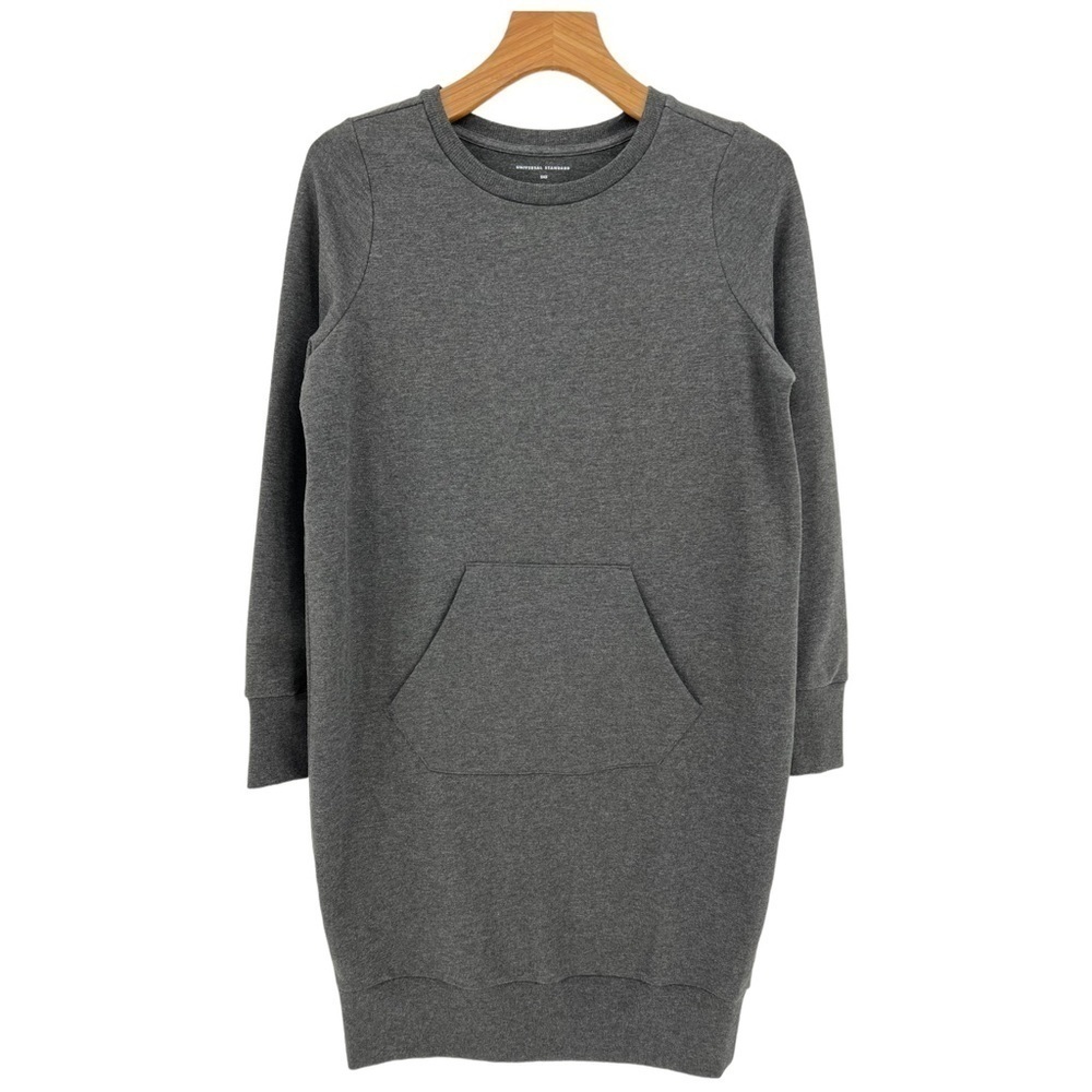 Universal Standard NEW Bree Sweatshirt Dress in Charcoal Gray Size 2XS